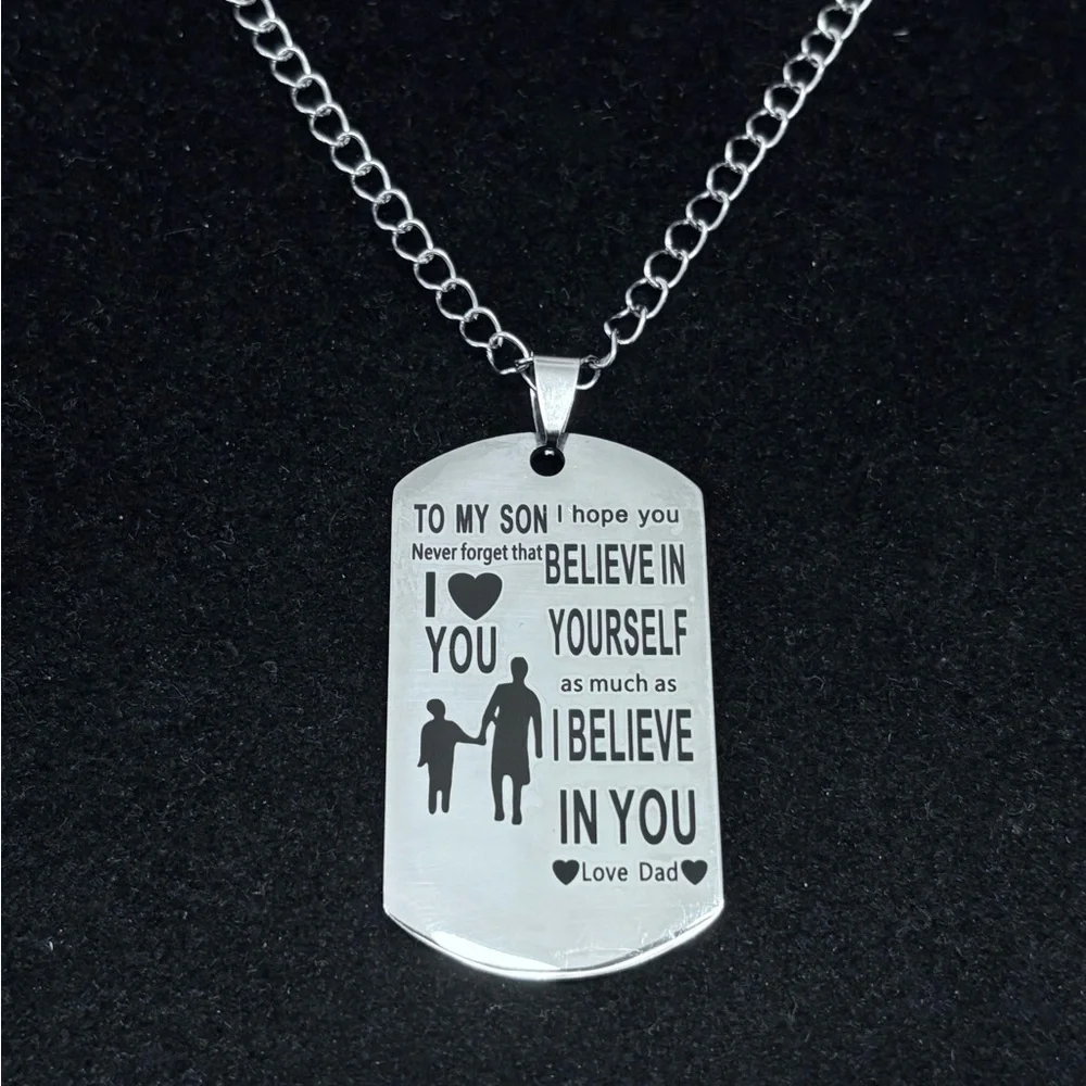 Men’s inspirational military dog tag Necklace